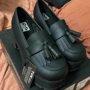 T.U.K Black Tassel Loafers